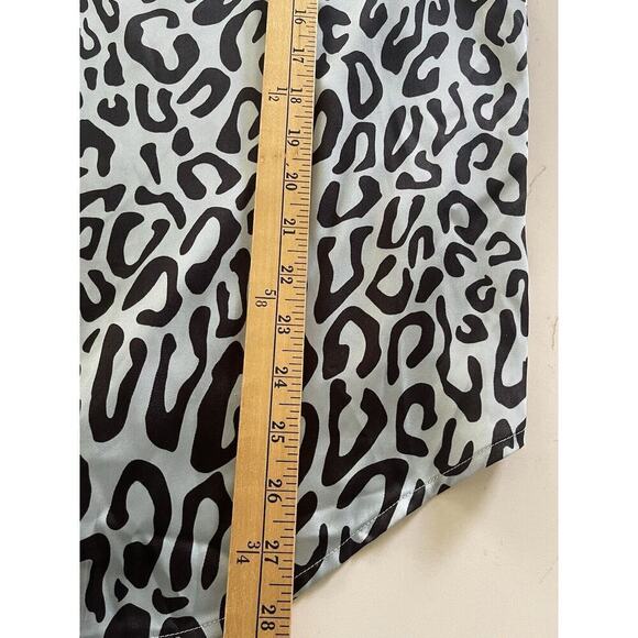 Rebecca Minkoff Women’s Leopard 2X Silk Tunic Top Blue Animal Print Boho Plus - Picture 6 of 8